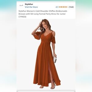 Burnt Orange Bridesmaid Dress